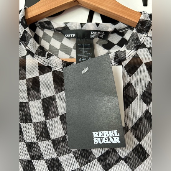 Sheer checkered short sleeve size xs - Picture 2 of 2